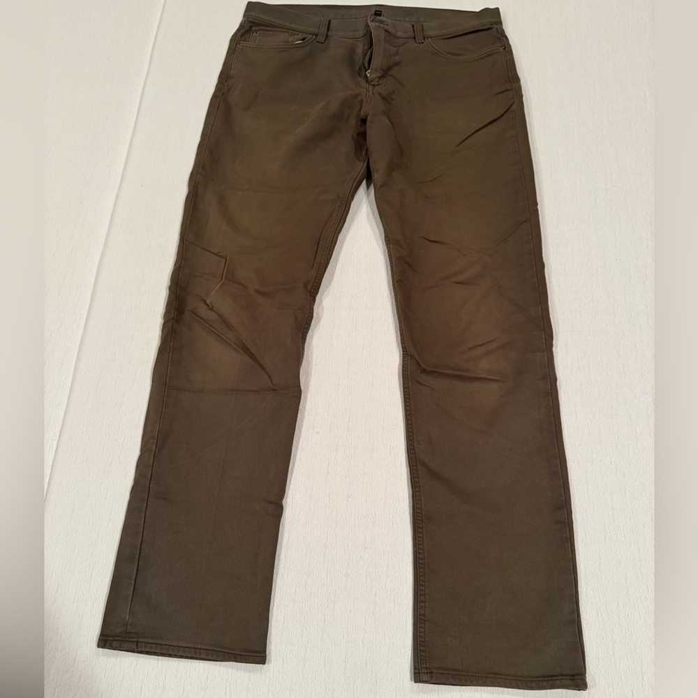 Banana Republic Slim Fit Olive Traveler Pants - Tall Size - 36x36